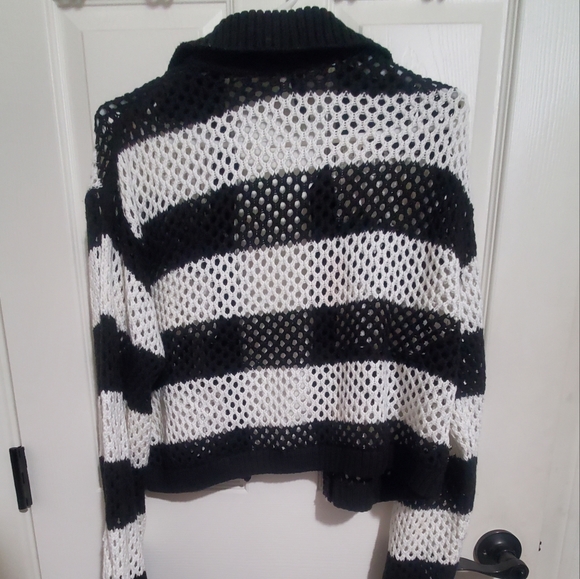 Woman's cardigan black and white size S oversize fit - Picture 2 of 4